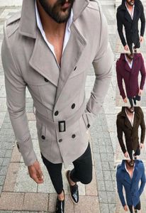 Fashion Men Wool Trench Coat streetwear Giacca Reefer Solid Selva a doppio petto Overpot Formale Parka2574459