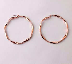 FashionNew Large Brass Circle HoopEarrings Girls and Ladies Big Ed Round Hoops Boutique Jewelry 53717137のためのクリスマスギフト