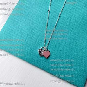 Tiffanyjewelryデザイナーブレスレットネックレススターリングシルバーブルーレッドティファニージューレリーハートフェイミングファミリーネッ​​クレス女性ハートライトラグジュアリールーズヴィューション937