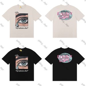 GalleryDept 24SS Vintage Gallrey Tee Depts Washed Dead Batteries Pink Letter Tryckt LOGO T SHIRT LOOK AVSIGNA HIP HOP UNISEX Kort ärm de la 6036 YBM