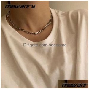 Chains Mewanry Minimalist 925 Sterling Sier Couples Necklace Ins Fashion Pig Nose Chain Design Birthday Party Jewelry Drop Delivery Dhtue