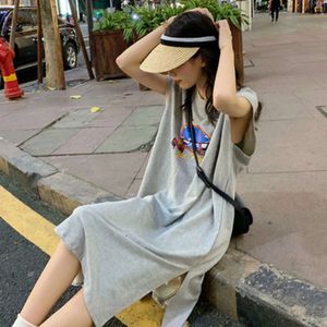 2024 Новая корейская футболка для женского жилета длинное платье женское женское платье для женского летнего жилета в стиле харадзюку