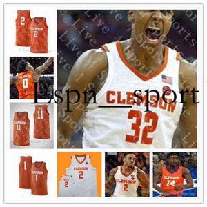 T9 bär billiga Custom Clemson Tigers NCAA College Basketball 2 Marcquise Reed 4 Shelton Mitchell 14 Elijah Thomas 25 Aamir Simms Sewn Jersey Ho