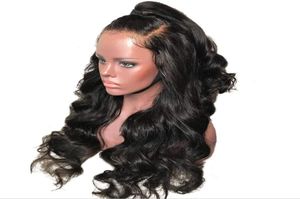 HD Transparent Swiss Lace Front Wig Malaysian Virgin Hair Loose Wave Bleachable Natural Black with Natural Hairline 1330849