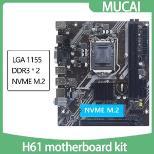 MUCAI H61 Motherboard LGA 1155 Kit Compatible With Intel Core CPUs 2nd And 3rd Generations Supports M2 NVME SDD 240527