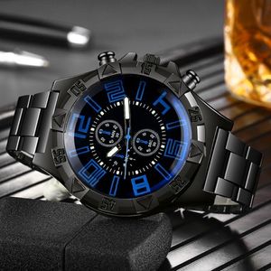Men's Luminous Quartz Watch Fashion Casual Women's Sport Blu-ray Steel Band Wrist Couple Accessories Wristwatches 233R