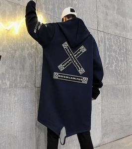 Long Jacket Men Print Fashion 2019 Spring Harajuku Windbreaker Overcoat Male Casual Outwear Hip Hop Streetwear Coats4658751