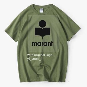 マラントシャツのメンズTシャツ夏イザベルマランマランマランメンズレディースサイドコットンプリントハラジュクTシャツoネック男性因果TシャツファッションブランドルーズティーE9f