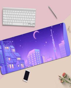 80x30 cm Desk Mat Landscape House Cloud Sky Desktop Mousepad Stora musplattan Tangentbord Matrosa Pink Mousepad Purple Gaming Mousepads Y07175124