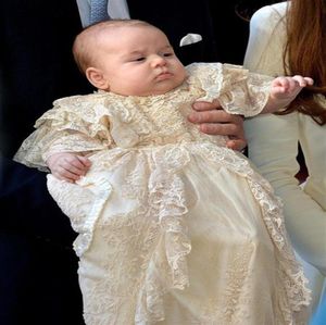 New Royal Baby Infant Christening Dress Boys Girls Baptism Gown Lace Applique High Quality192U5444116