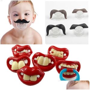 Pacifiers# Sile Funny Nipple Dummy Baby Soother Joke Prank Toddler Pacy Orthodontic Teether Pacifier Christmas Gift 5 Pcs/Set Drop Del Dhp91