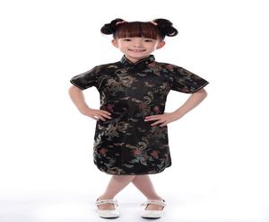 Şangay Hikayesi Sahte İpek Kumaşları 17 Yıllık Çocuklar Geleneksel Bebek Giyim Ejderha Phoenix Tang Takım Sheongsam Tarzı GIR3503926