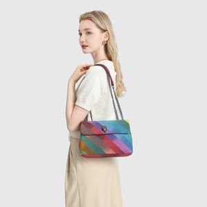 Handväskor Mini Kurt Geiger Evening Bags Womens Bag Canvas Splice Chain Single Shoulder Crossbody Rainbow Eagle Head Shiling