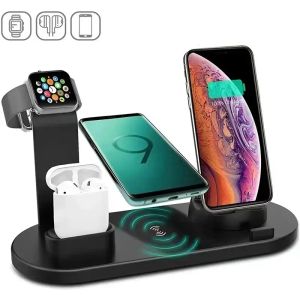 Chargers 5 In 1 Wireless Charger Stand Pad For iPhone 15 14 13 12 11 X Apple Watch Airpods Desk Phone Chargers Fast Charging Dock Station