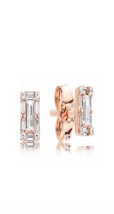 Wholesale- designer 18K Rose Gold Stud EARRING Original Box set For 925 Sterling Silver Crystal Icicle CZ Diamond Earrings8471106