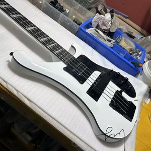 Custom Gloss wihte 4 Strings 4003 Electric Bass Guitar Rosewood Fretboard & Triangle MOP Inlay right hand verise