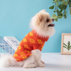 独立したデザイナーラグジュアリースタイルハイネックペットセーターFadou Teddy Dog Clothing High Elasticity Autumn and Winter Cat Clothing