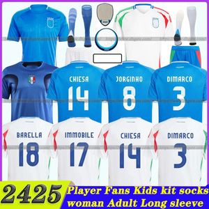 2024 Euro Cup Soccer Jerseys National Team BAGGIO 24 25 Jersey VERRATTI CHIESA Vintage JORGINHO Football Shirt BARELLA MALDINI Kids Kit home and away Player