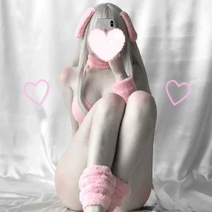 Sexy Pyjamas Sweet Pink Bunny Girl Bikini Underwear Erotic Outfit Woman Bra Thong Kawaii Doggy Uniform Anime Cosplay Costume Rabbit Sexy Body G240529