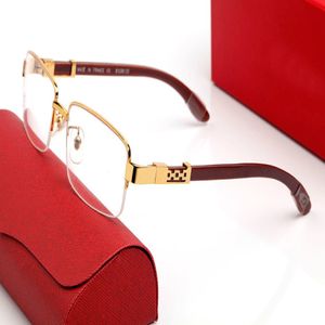 Classic Square C shaped Decorative Sunglasses Men Women Brand Half Frame Optical Frames Designer Glasses Metal Decoration Clear Lenses 319D