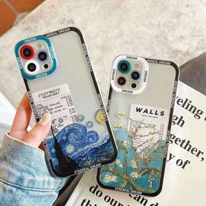 Mountain Phone Case For iPhone Pro Mini XR XS Max Plus X transparent Bumper Vintage Painting Scenery Clear