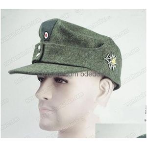 Basker WWII German WH EM Officers Soldier Elite M43 1943 Panzer Wool Field Cap Military Hat With Insignia Drop Delivery DHV9O