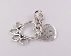 925 Sterling Silver Valentines Day smycken Making Style Hearts Paw Print Dangle Charms Chain Diy Girls Armband For Women Necklace Bead Kit Bangle 799320c017411587