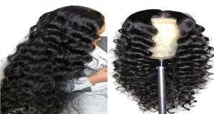 Lös djup våg peruk 13x4 spets främre mänskliga hår peruker för kvinnor 13x6x1 brasilianska hår peruker före plockade 360 ​​spets frontala wig8385220
