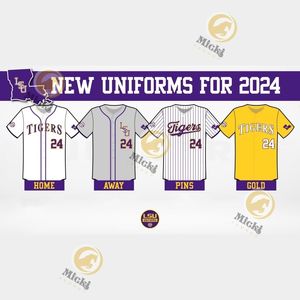 2024 LSU Baseball Jersey Ryan Patterson J.C. Holt Jon Zeringue Clay Harris Justin Meier Lane Mestepey Nate Bumstead Custom Stitched LSU Tigers Jerseys