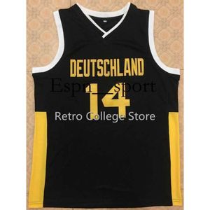 T9 #14 Dirk Nowitzki Team Deutschland Germany Retro Classic Basketball Jersey Mens Numero personalizzato e Maglie da nome