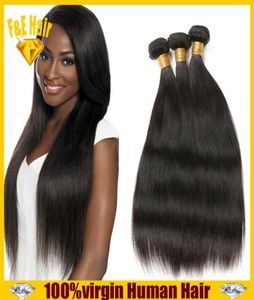 7A Virgin Human Hair för 1030 tum hår Brasilianska malaysiska peruanska indiska raka hårförlängningar 3st 100 Virgin Human Hair3384508371