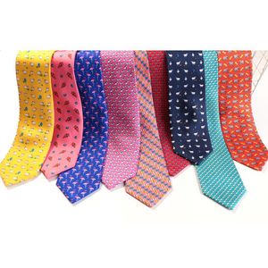 Zestaw krawata na szyję krawiec smith mody drukowane zwierzę 100 jedwabne krawaty owce motyl szczeniak słoni mężczyzna Mężczyzn Premium krawatów 221105 upuść dhxor