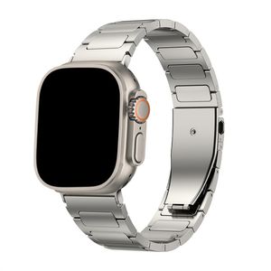 Äkta Titanium Watch Band Link för Apple Watch 45mm 41mm 38mm 42mm 49mm 40mm 44mm Armband Watchband Iwatch Bands 9 Ultra2 8 7 6 5 4 Armband Smart Accessories