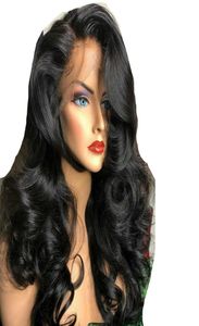 13x4 koronkowa peruka fala ciała brazylijskie dziewicze włosy indyjskie ludzkie włosy 1022 cala naturalne czarne przednie koronkowe peruki z przodu 5076174
