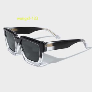 Yeetian High End Custom Clear and Black Acetate UV400 Protective Brand Bevel Cut Big Square Men New Fashion Sunglasses