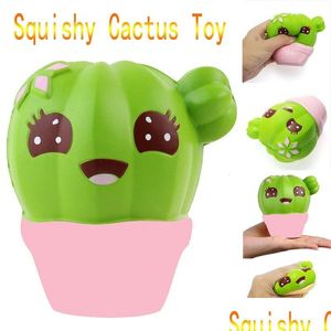 Decompression Toy Cute Ball Cactus Squishy Cream Scented Slow Rising Squeeze Strap Kids Deression Drop Delivery Toys Gifts Novelty Ga Dh8Bn