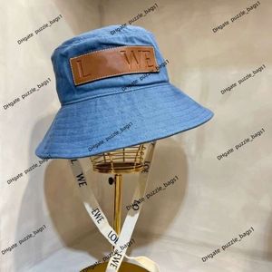 Women's luxury hats LOWEE High Edition Summer Ribbon Canvas Sunshade Wide Brimmed Fisherman Hat Blue Large Sunscreen Basin