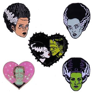 Die moderne Prometheus Ghoulish Love Bride Frankenstein Pin Science Horror Film Brosche Valentinstag Halloween Gothic Decor