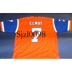 SJ98 SJZL Niestandardowe mężczyźni Młodzież Kobiety Jan Elway Football Jersey Size S-6xl lub Custom Anep Imię lub koszulka numer
