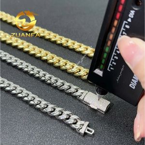 Pendant Necklaces Pass Diamond Tester Iced Out Miami Necklace Sterling Sier 12mm Moissanite Clasp Stainless Steel Cuban Link Chain