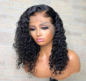 Bythair Human Human Human Human Lace Wigs Virgem Cabelo Virgem Deep Curly Guleless Lace Full Wigs 150 Perucas dianteiras de renda de densidade com bebê 4317631