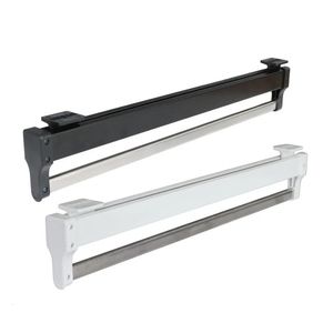 Heavy Duty Pull-Out Closet Valet Rod Adjustable Wardrobe Clothing Rail Top Mount Wardrobe Hanger Rack Bar Ball Bearing Slide 240529