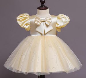 Sukienki chrzestne 2 lata suknie urodzinowe dzieci przyjęcie weselne kostium Baby dziewczyna koronkowa księżniczka z krótkim rękawem 5590490
