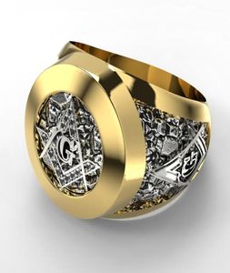 Rostfritt stål mode smycken frimurer ring för män mason symbol g templar murverk ringar7634934