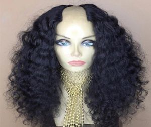 100 Human Hair Afro Curly U Peruki dla kobiet 2x4 Środkowa część 150 Gęstość Brazylijska Remy Włosy Kinky Curly Diva Wigs95777844