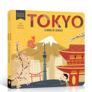 Learning Toys Hello World Tokyo is a sensory book original English chessboard book coloring activity and early childhood education picture book G240529