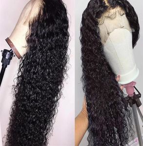 Diva1 Deep Wave Lace Front Brity Human Hair Bows 150 Censle Curly Brazilian for Black Women HD Full Frontal 360 Lace Front Wig3483706