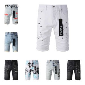 2024 Purple Marke Jeans Shorts Designer Herren Purple Jeans Shorts Hip Hop Casual Short Knie Lenght Jean Clothing 2940 Größe hochwertige Shorts Denim reguläre Hosen Shor