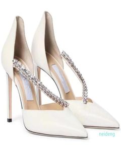 2022Luxury Bee Dress Sandals Party Dress Shoes Crystal Embellishment PointedToe Women039s Pumps Bridal Wedding Elegant Lady Hi1860674