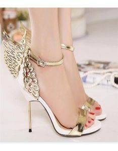 새로운 여성 샌들 섹시한 나비 나비 힐 얇은 하이힐 샌들 라인 스톤 여성 파티 Shose Summer High Heelshoes 3248 0925158897